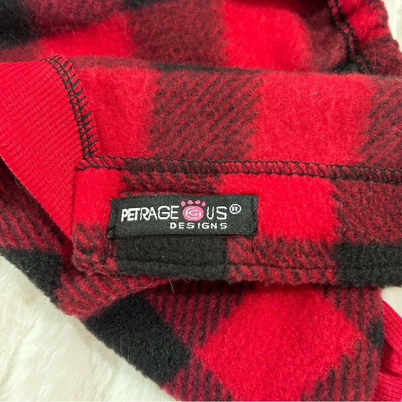 PetRageUs Red Check Fleece Dog Pajamas - Picture 9 of 9